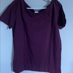 VS PINK off the shoulder campus tee